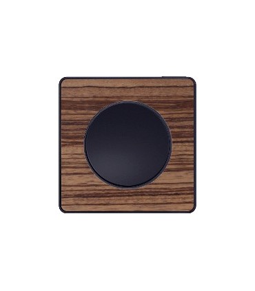 Plaque Odace Touch, Bois Zebrano avec liseré Anthracite 1 poste