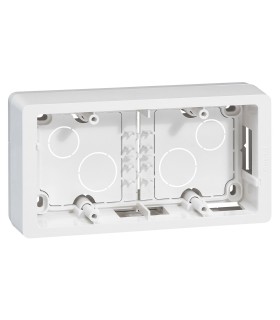 Cadre saillie Céliane 2 postes horizontal / vertical - blanc