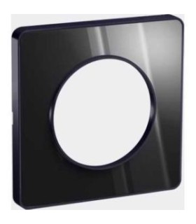 Plaque Odace Touch, miroir brillant fumé avec liseré Anthracite 1 poste