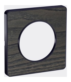 Plaque Odace Touch Bois Frêne avec liseré Anthracite 1 poste