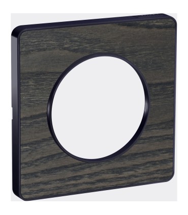 Plaque Odace Touch Bois Frêne avec liseré Anthracite 1 poste