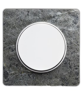 Plaque Odace Touch Pierre Galet  avec liseré Blanc 1 Poste