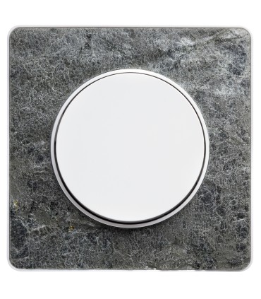 Plaque Odace Touch Pierre Galet  avec liseré Blanc 1 Poste