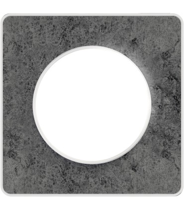 Plaque Odace Touch Pierre Galet  avec liseré Blanc 1 Poste
