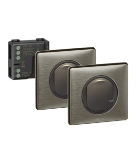 Prêt à poser - 1 micromodule + 2 commandes sans fil Céliane Graphite / Legrand