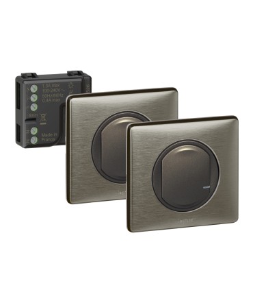 Prêt à poser - 1 micromodule + 2 commandes sans fil Céliane Graphite / Legrand