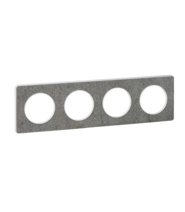 Plaque Odace Touch Pierre Galet liseré Alu 4 Postes entraxe 71mm