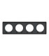 Plaque Odace Touch, Alminium brossé liseré Anthracite 4 postes horiz./vert. 71mm