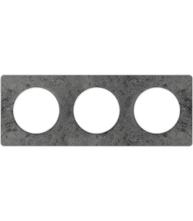 Plaque Odace Touch Pierre Galet  liseré Blanc 3 Postes entraxe 71mm