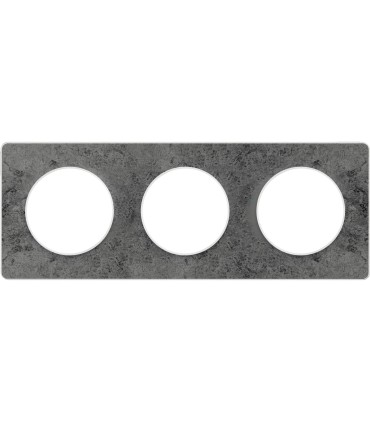 Plaque Odace Touch Pierre Galet  liseré Blanc 3 Postes entraxe 71mm