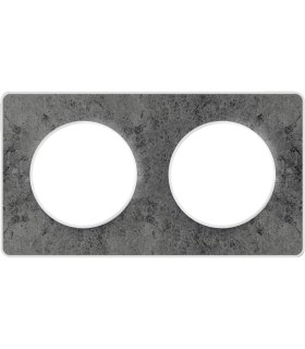 Plaque Odace Touch Pierre Galet 2 Postes entraxe 71mm avec liseré Blanc