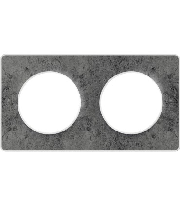 Plaque Odace Touch Pierre Galet 2 Postes entraxe 71mm avec liseré Blanc