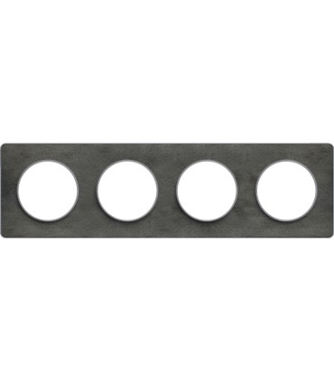 Plaque Odace Touch Ardoise liseré Alu 4 Postes entraxe 71mm