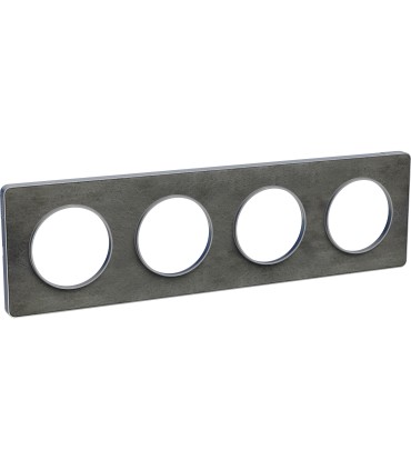 Plaque Odace Touch Ardoise liseré Alu 4 Postes entraxe 71mm