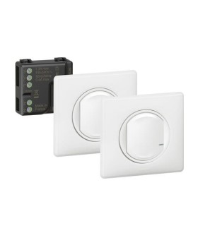 Prêt à poser - 1 micromodule + 2 commandes sans fil Céliane Blanc / Legrand