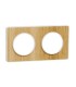 Plaque Odace Touch Bois Naturel liseré blanc 2 Postes entraxe 71mm