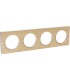 Plaque Odace Touch Bois Naturel liseré blanc 4 Postes entraxe 71mm
