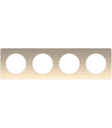 Plaque Odace Touch Bronze Brossé liseré blanc 4 Postes entraxe 71mm