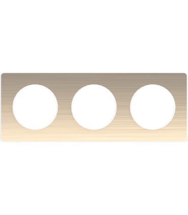 Plaque Odace Touch Bronze Brossé liseré blanc 3 Postes entraxe 71 mm