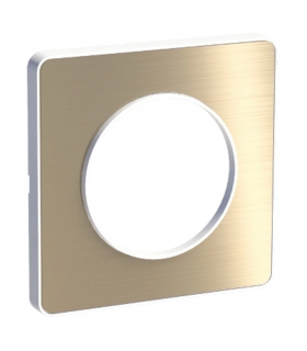 Plaque Odace Touch Bronze Brossé liseré blanc 1 Poste