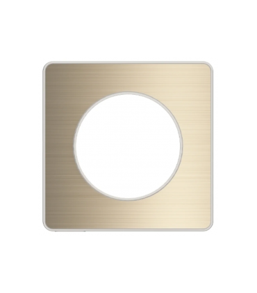 Plaque Odace Touch Bronze Brossé liseré blanc 1 Poste