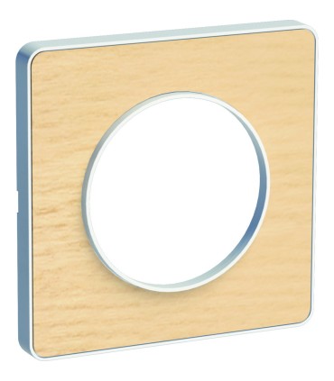 Plaque Odace Touch Bois Nordique liseré blanc 1 Poste