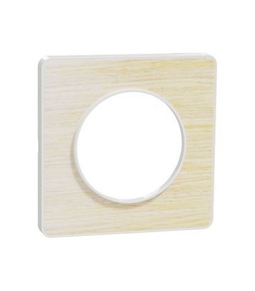 Plaque Odace Touch Bois Nordique liseré blanc 1 Poste