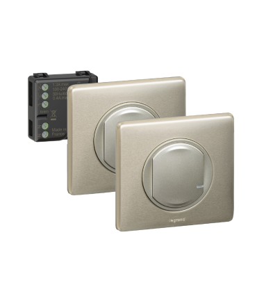 Prêt à poser - 1 micromodule + 2 commandes sans fil Céliane Titane / Legrand