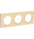 Plaque Odace Touch Bois Nordique liseré blanc 3 Postes entraxe 71mm