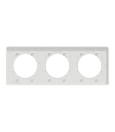 Plaque Odace Touch Bois Nordique liseré blanc 3 Postes entraxe 71mm