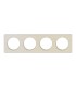 Plaque Odace Touch Bois Nordique liseré blanc 4 Postes entraxe 71mm