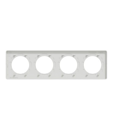 Plaque Odace Touch Bois Nordique liseré blanc 4 Postes entraxe 71mm