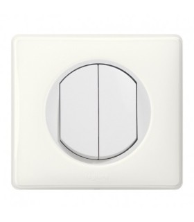 interrupteur Va-et-vient Double complet Legrand Celiane Blanc Yesterday (doigt large)