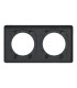 Plaque Odace Touch Aluminium brossé liseré Anthracite 2 postes entraxe 71mm