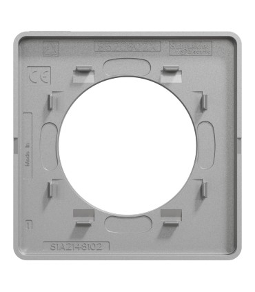 Plaque Odace Touch Alu Brossé avec liseré blanc1 Poste