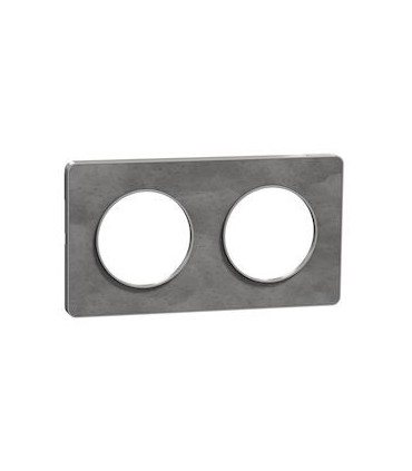 Plaque Odace Touch ardoise liseré Alu, 2 Postes entraxe 71mm