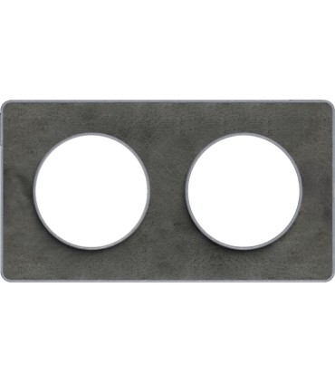 Plaque Odace Touch ardoise liseré Alu, 2 Postes entraxe 71mm