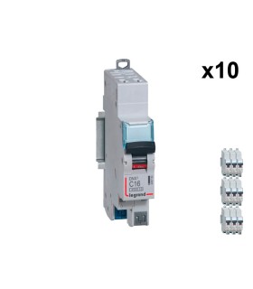 10 Disjoncteurs DNX3 16A - 6kA - courbe C 4500 P+N 230V~ - 1 mod