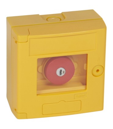 Coffret bris de glace coup de poing IP44 jaune montage en saillie