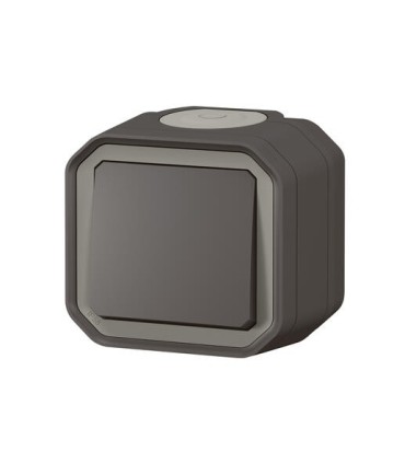 Interrupteur ou va-et-vient 10AX 250V Plexo complet saillie anthracite / Legrand