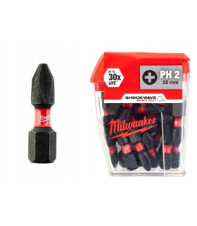 25 embouts de visseuse PH2 25mm SHOCKWAVE