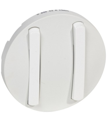 Enjoliveur étroit Céliane double interrupteur, va-et-vient ou poussoir Blanc