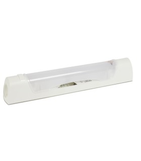 Applique avec interrupteur et prise rasoir  470mm IP24 et IK04 Prismaline à équiper de lampe Linolite S19