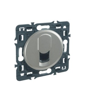 Prise RJ 45 Céliane cat 6 STP multimédia enjoliveur titane