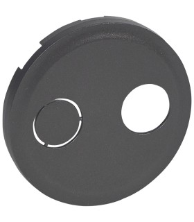 Enjoliveur Céliane prise réseaux câblés type F à visser - finition graphite