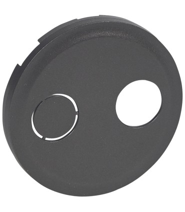 Enjoliveur Céliane prise réseaux câblés type F à visser - finition graphite