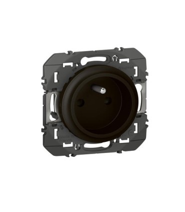 Prise Dooxie spéciale rénovation easyréno 2P+T faible profondeur 16A finition noir