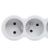 Rallonge 5x2P+T avec cordon 1,5m 3G 1mm2 - blanc/gris clair