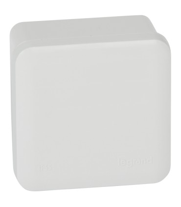 Bte carrée 80x80x45 étanche Plexo gris - face lisse - IP55/IK07- 650°C