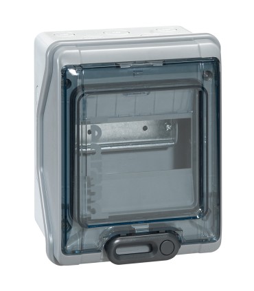 Coffret Plexo 6 modules avec embouts à perf. directe - IP 65 - IK 09 - Gris